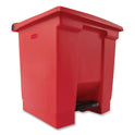 Rubbermaid Commercial Indoor Utility Step-On Waste Container, 8 gal, Plastic, Red (6143RED)