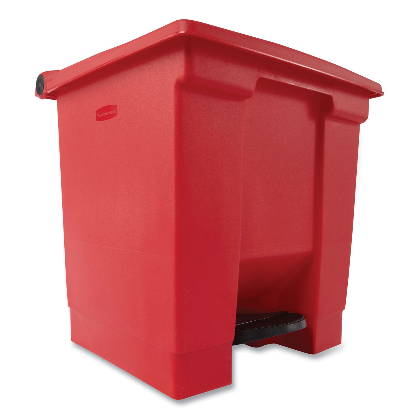 Rubbermaid Commercial Indoor Utility Step-On Waste Container, 8 gal, Plastic, Red (6143RED)