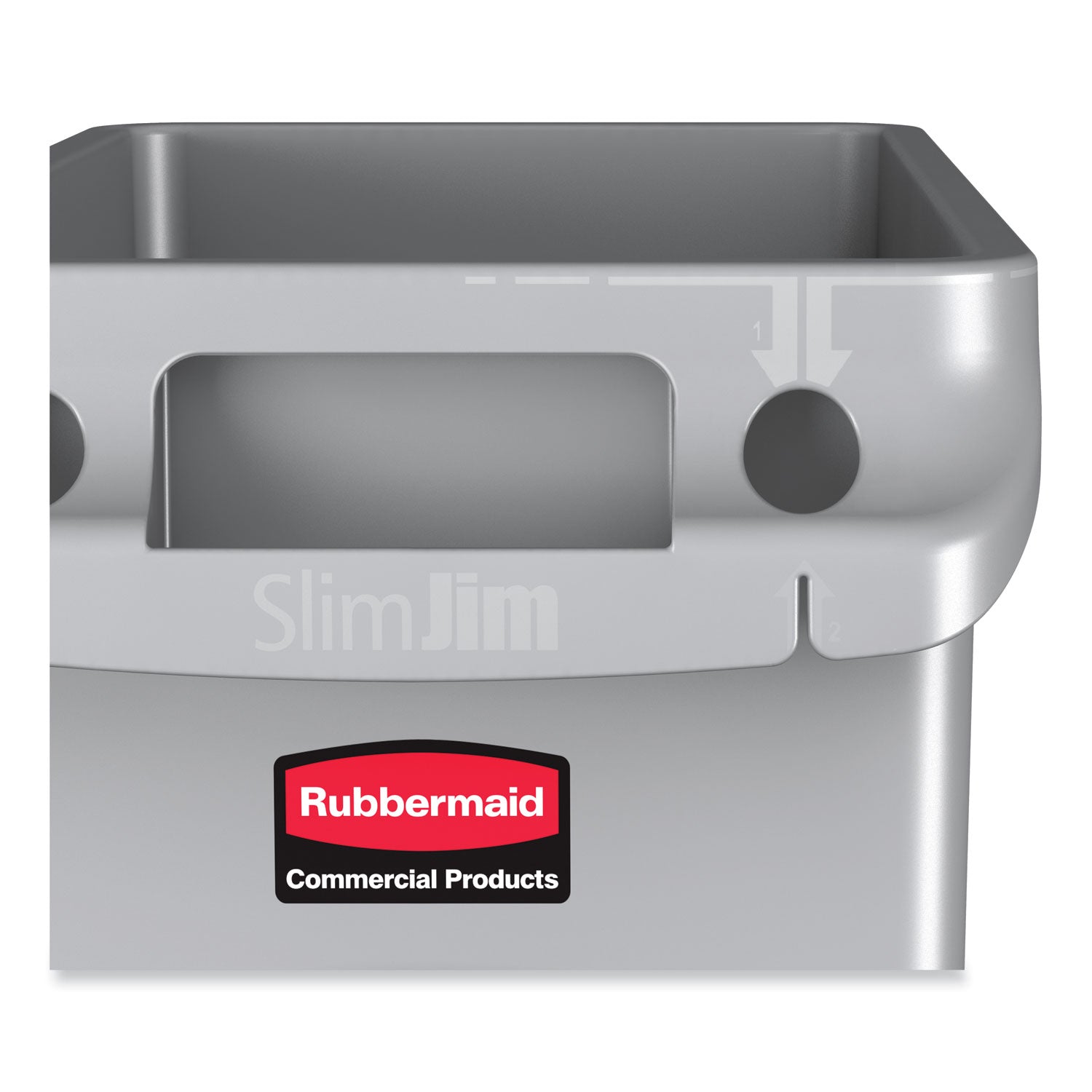 Rubbermaid Commercial Slim Jim with Venting Channels, 23 gal, Plastic, Gray (354060GY)