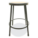 Alera Industrial Metal Shop Stool, Backless, Supports Up to 300 lb, 24" Seat Height, Brown Seat, Gray Base (IS6624G)