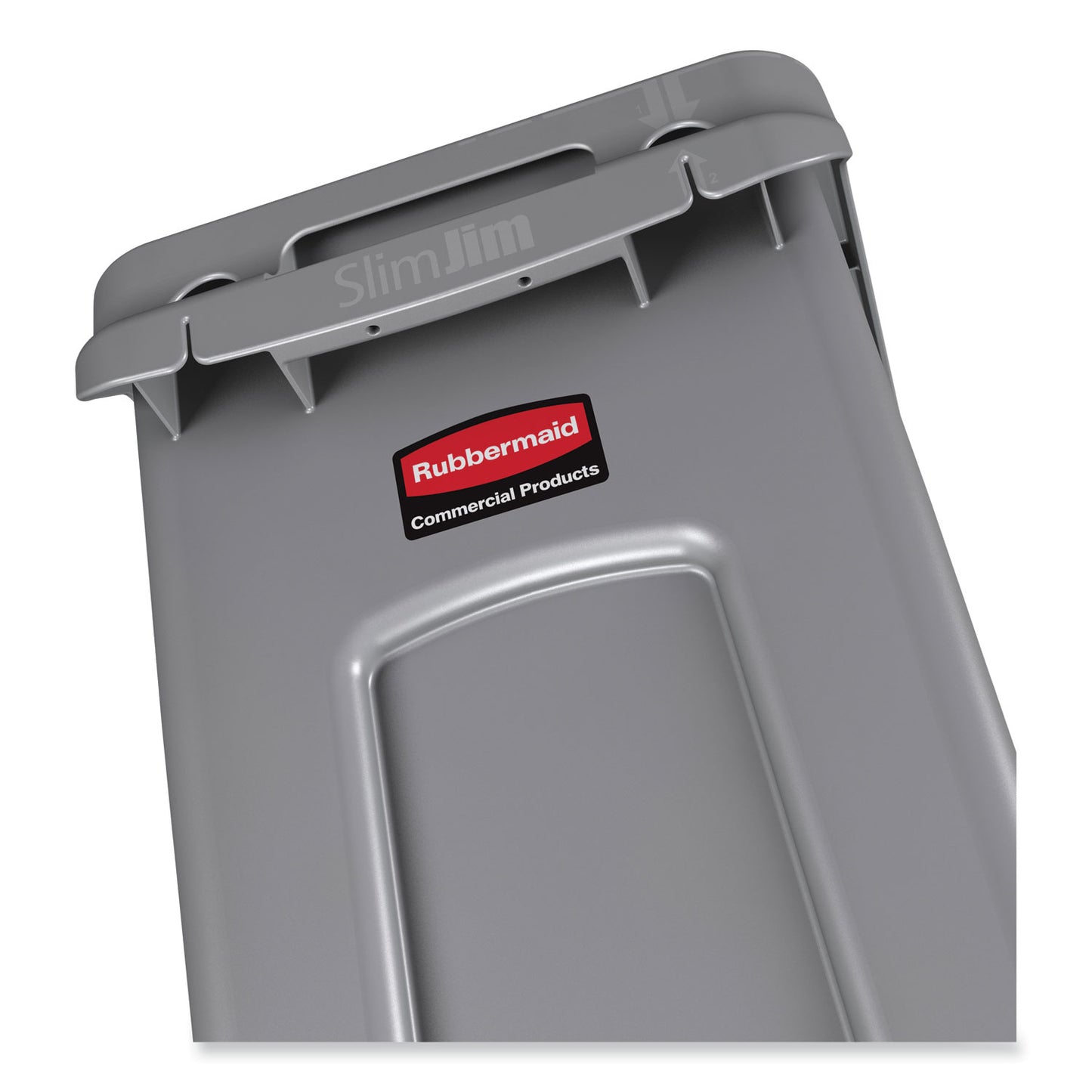 Rubbermaid Commercial Slim Jim with Venting Channels, 23 gal, Plastic, Gray (354060GY)