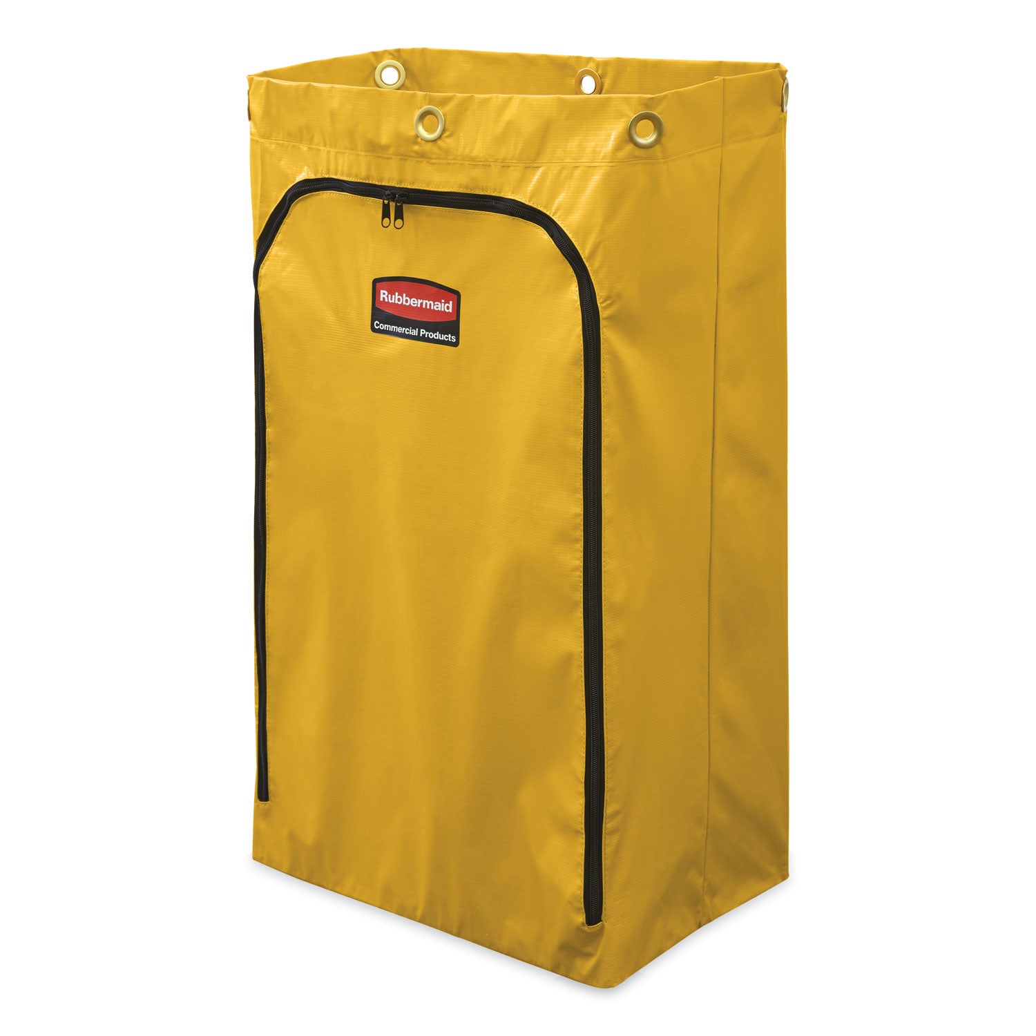 Zippered Vinyl Cleaning Cart Bag for Rubbermaid Commercial 6173-88, 24 gal, 17.25" x 10.5" x 30.5", Yellow (1966719)