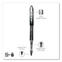 uni-ball VISION ELITE Hybrid Gel Pen, Stick, Extra-Fine 0.5 mm, Black Ink, Black/Clear Barrel (69000)