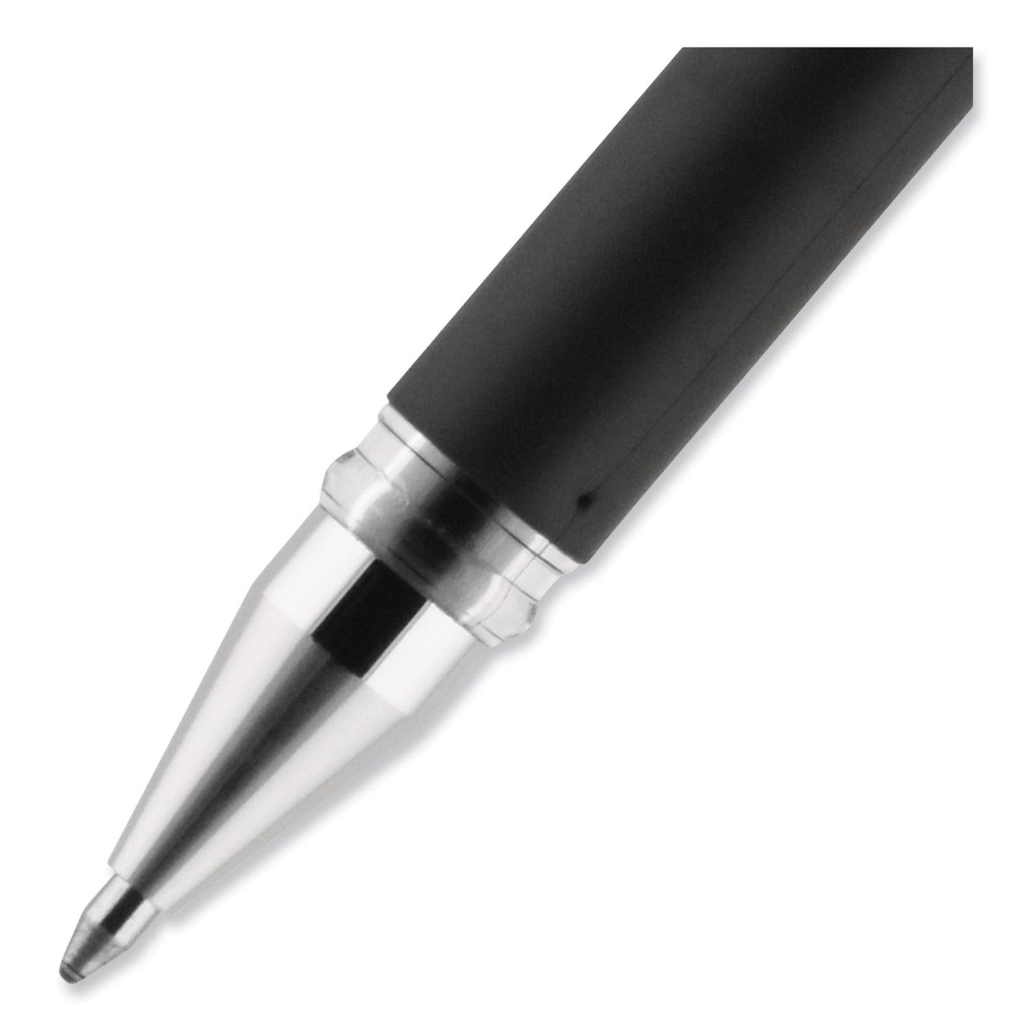 uni-ball 207 Impact Gel Pen, Stick, Bold 1 mm, Black Ink, Silver/Black Barrel (65800)