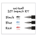 uni-ball 207 Impact Gel Pen, Retractable, Bold 1 mm, Black Ink, Black Barrel (65870)