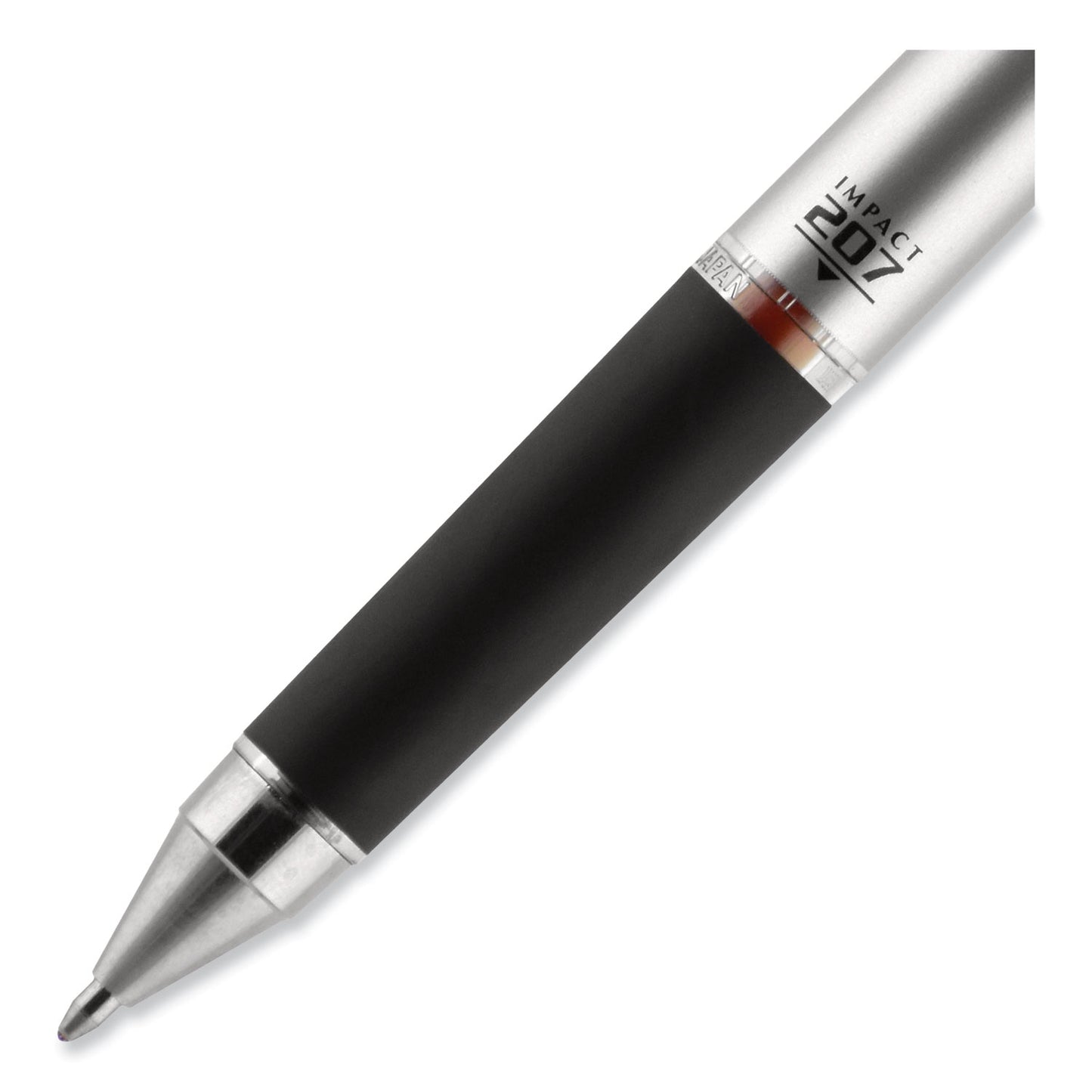 uni-ball 207 Impact Gel Pen, Retractable, Bold 1 mm, Red Ink, Black/Red Barrel (65872)