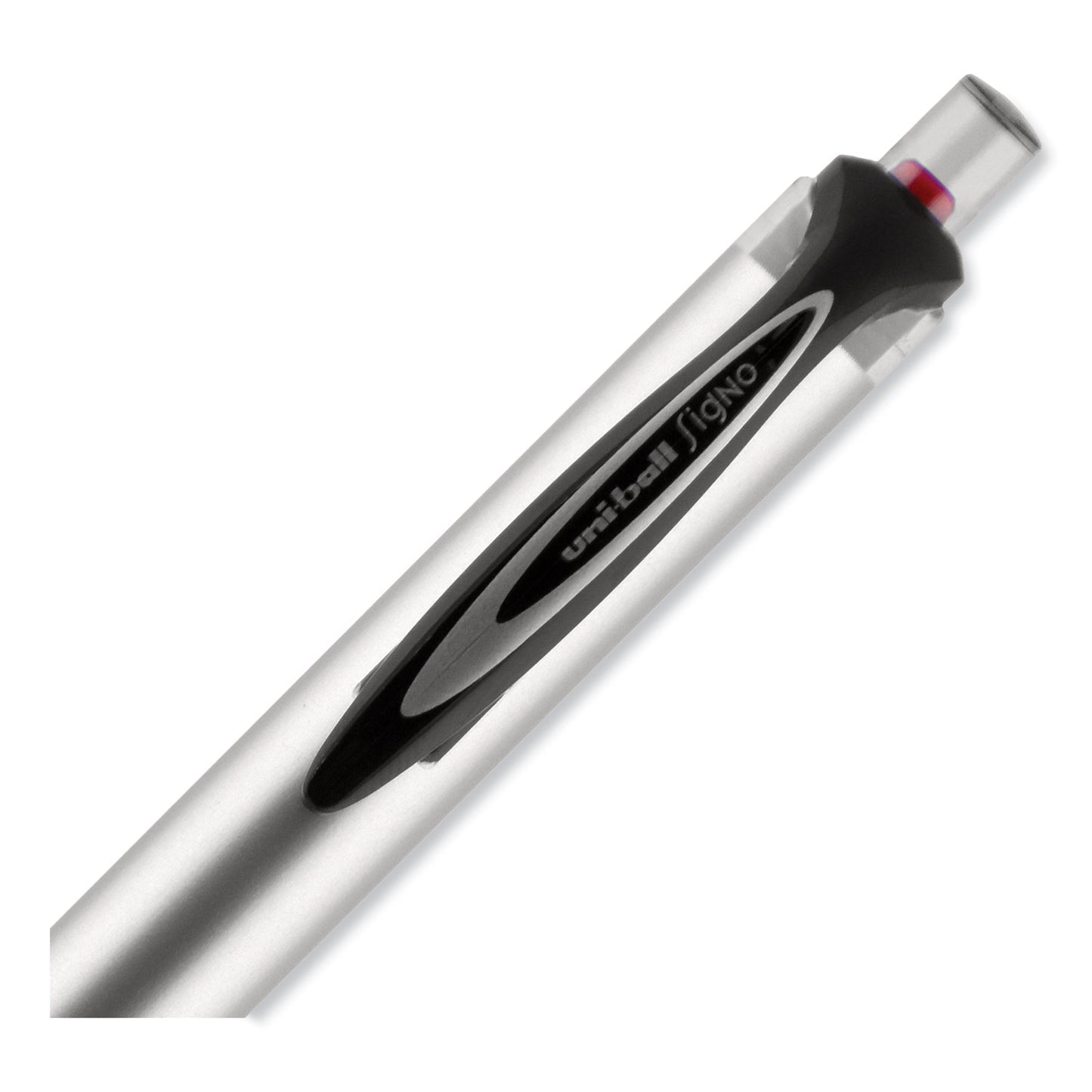 uni-ball 207 Impact Gel Pen, Retractable, Bold 1 mm, Red Ink, Black/Red Barrel (65872)