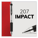 uni-ball 207 Impact Gel Pen, Retractable, Bold 1 mm, Red Ink, Black/Red Barrel (65872)