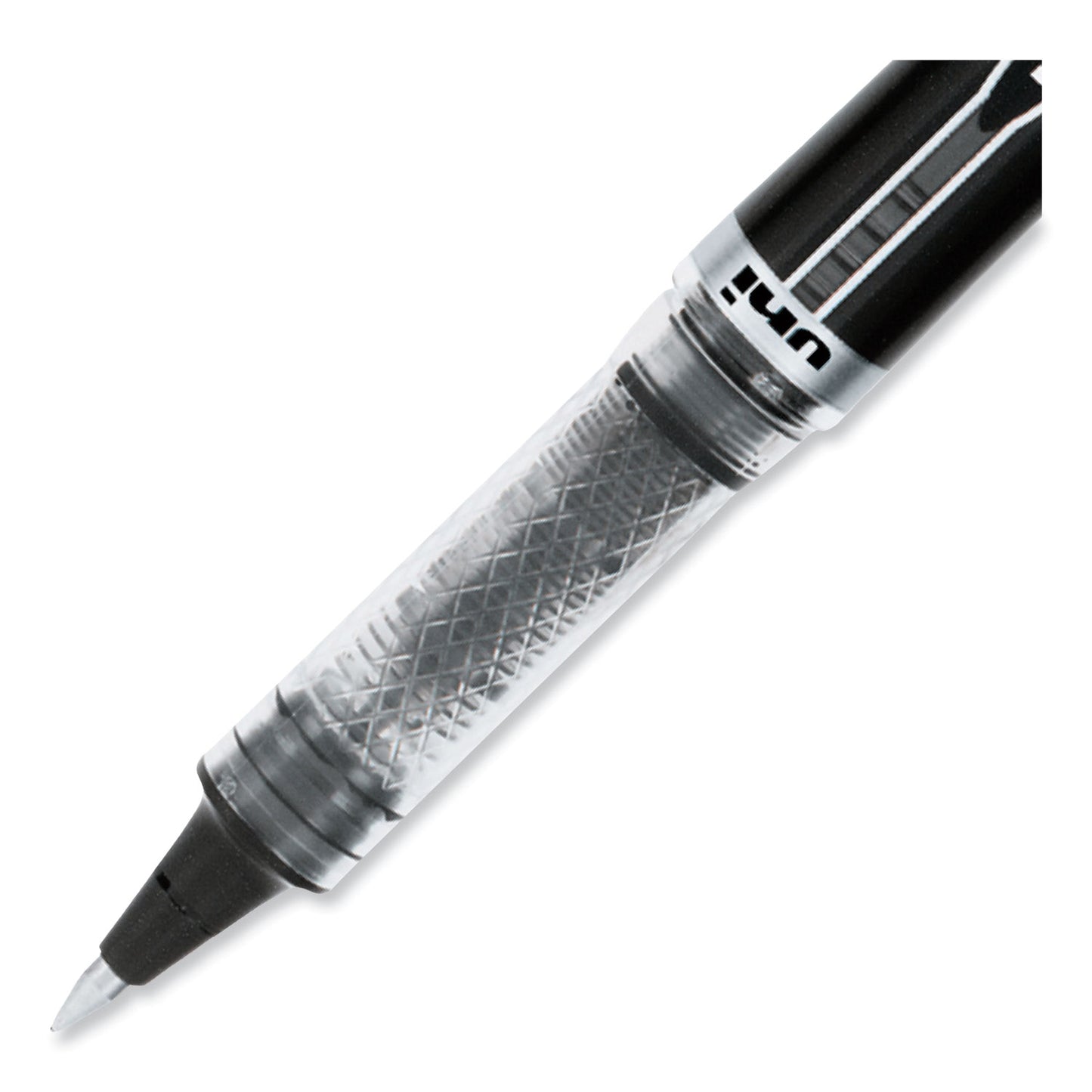uni-ball VISION ELITE Hybrid Gel Pen, Stick, Extra-Fine 0.5 mm, Black Ink, Black/Clear Barrel (69000)