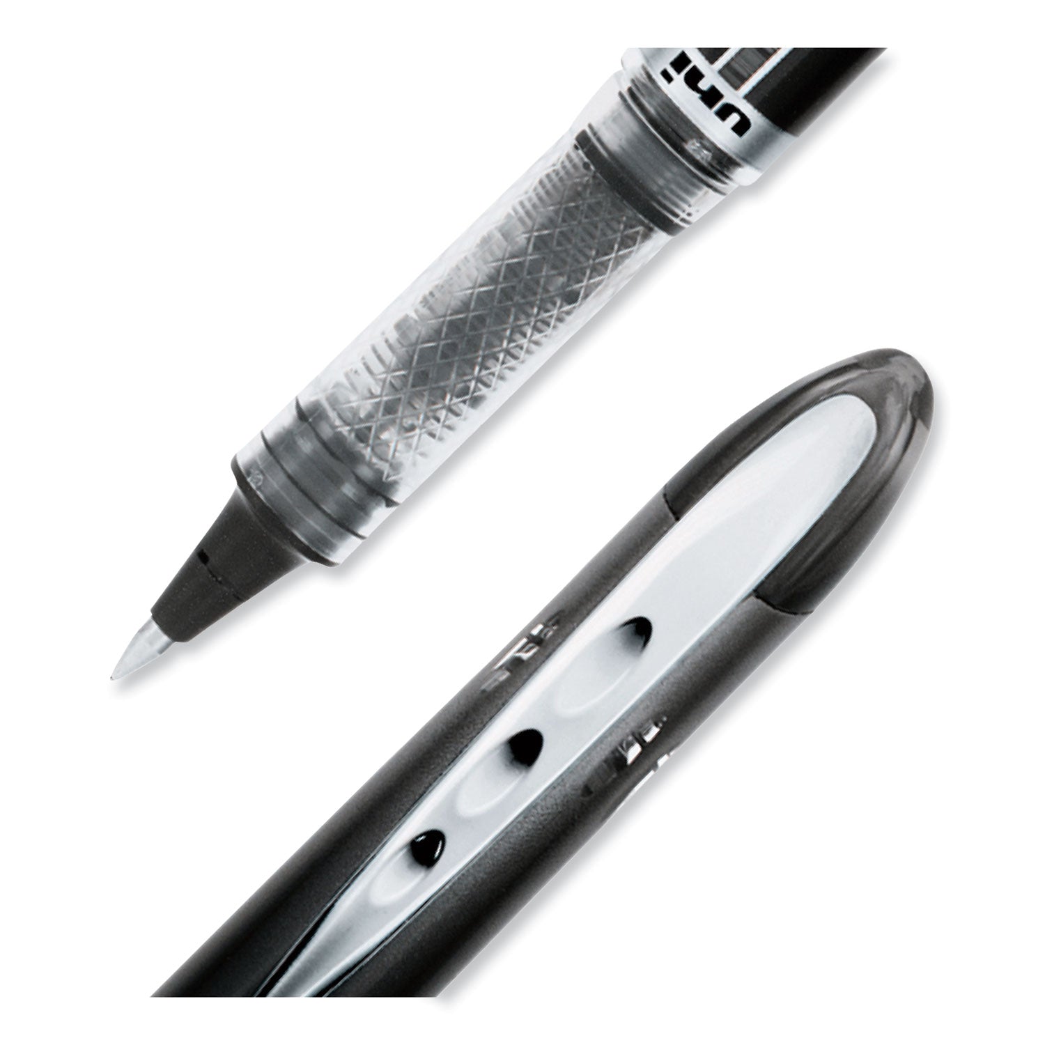 uni-ball VISION ELITE Hybrid Gel Pen, Stick, Extra-Fine 0.5 mm, Black Ink, Black/Clear Barrel (69000)