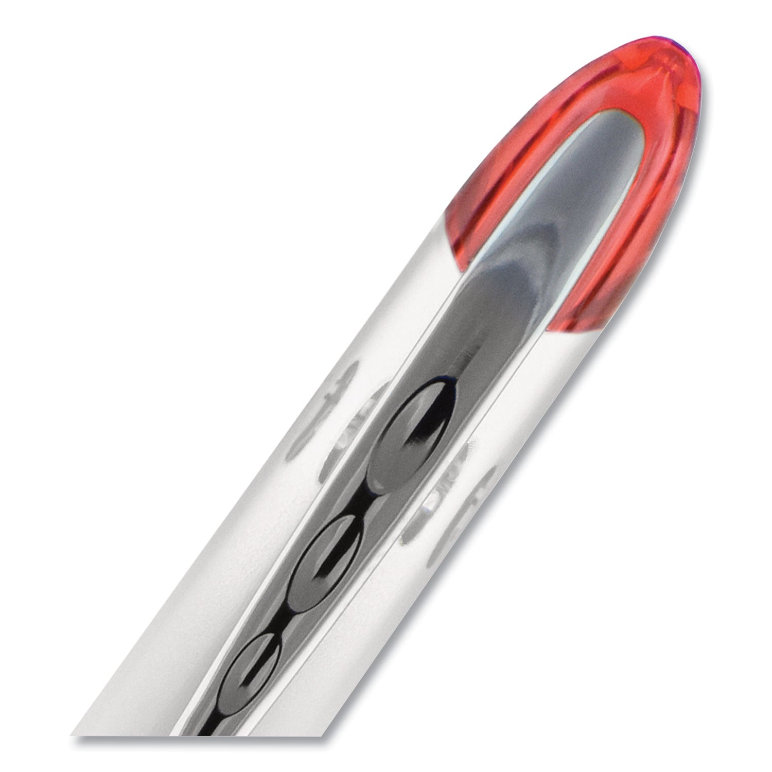 uni-ball VISION ELITE Hybrid Gel Pen, Stick, Bold 0.8 mm, Red Ink, White/Red/Clear Barrel (69023)