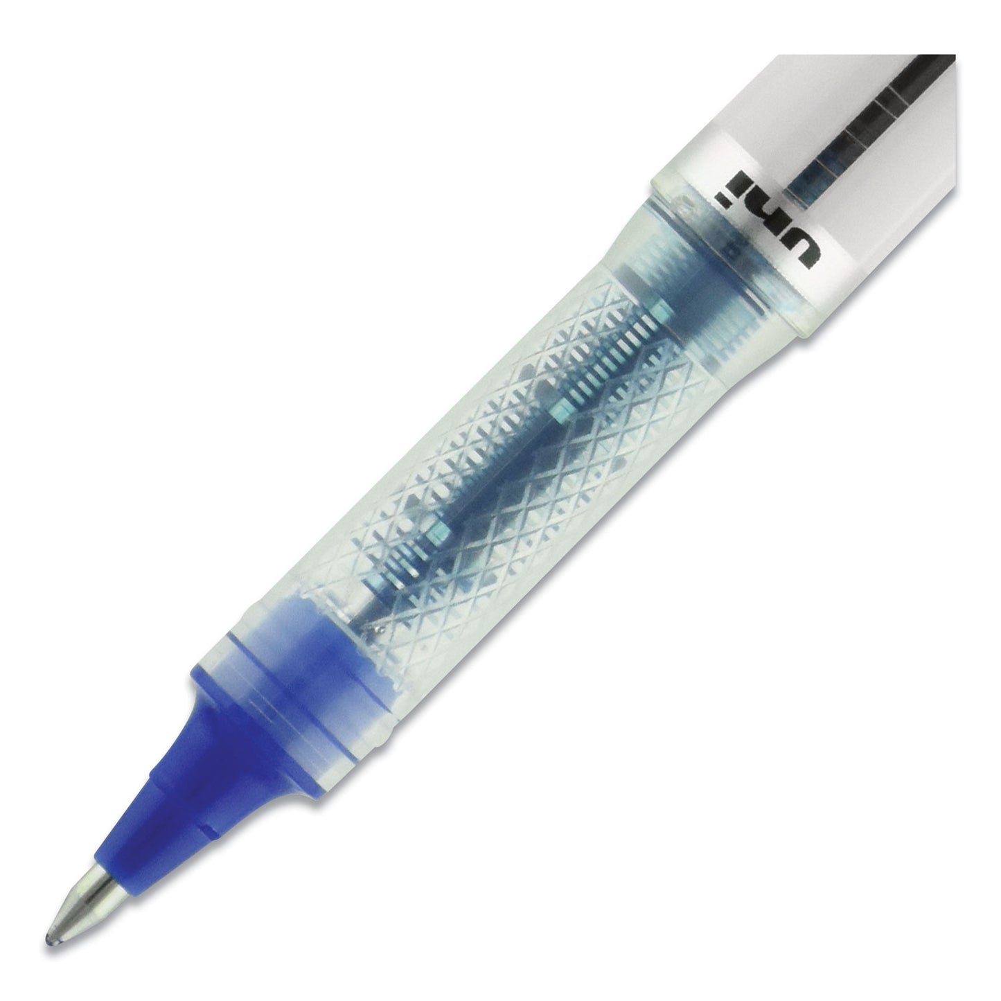 uni-ball VISION ELITE Hybrid Gel Pen, Stick, Bold 0.8 mm, Blue Ink, White/Blue/Clear Barrel (69024)