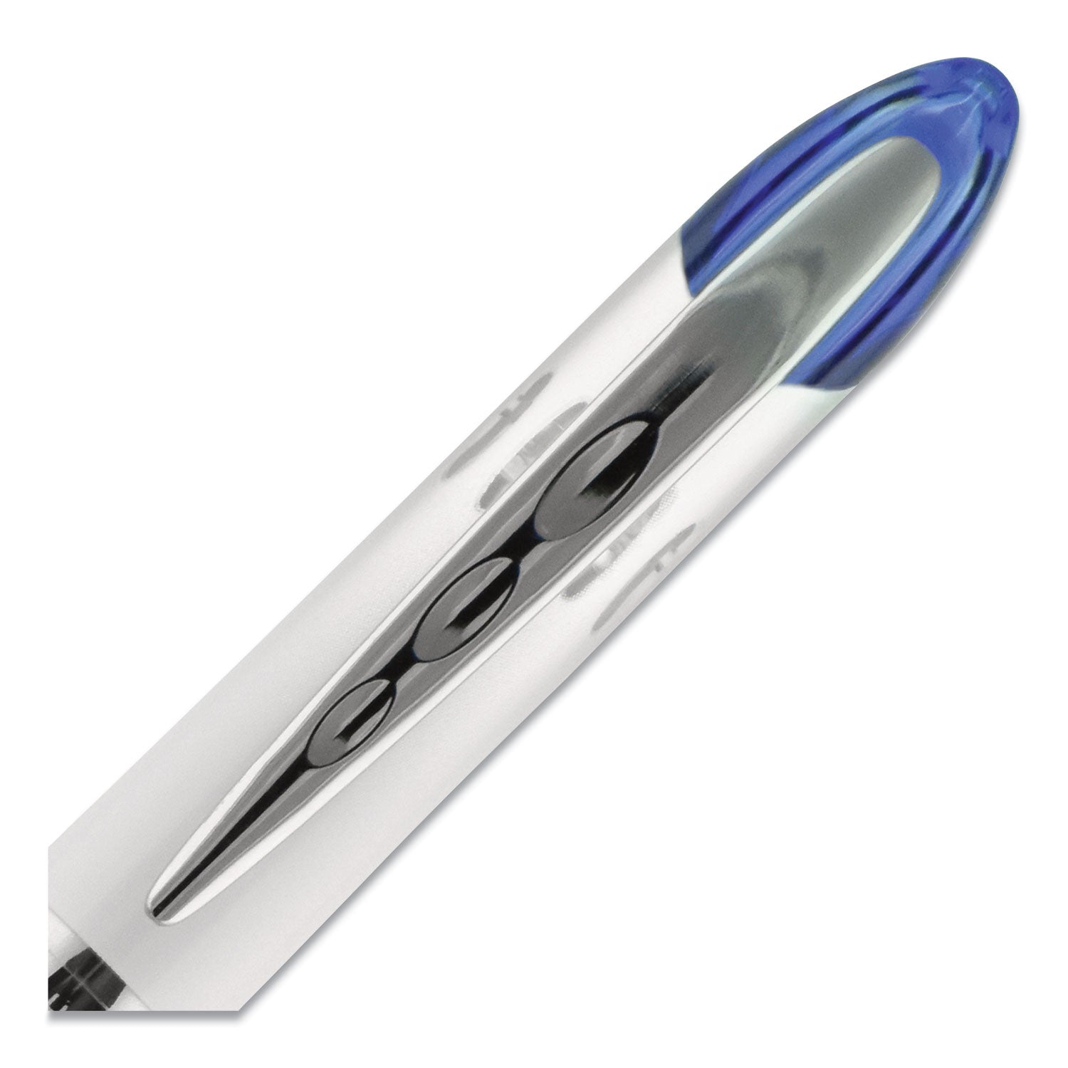 uni-ball VISION ELITE Hybrid Gel Pen, Stick, Bold 0.8 mm, Blue Ink, White/Blue/Clear Barrel (69024)