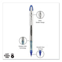 uni-ball VISION ELITE Hybrid Gel Pen, Stick, Bold 0.8 mm, Blue Ink, White/Blue/Clear Barrel (69024)