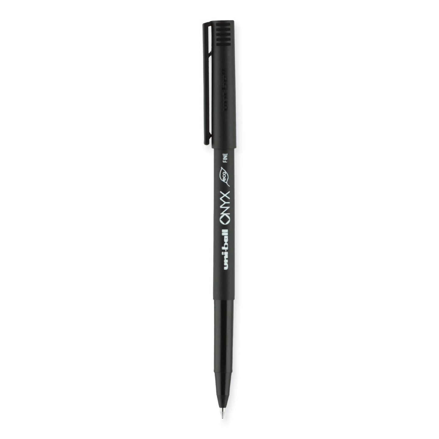 uni-ball ONYX Roller Ball Pen, Stick, Fine 0.7 mm, Black Ink, Black Barrel, 72/Pack (2013567)