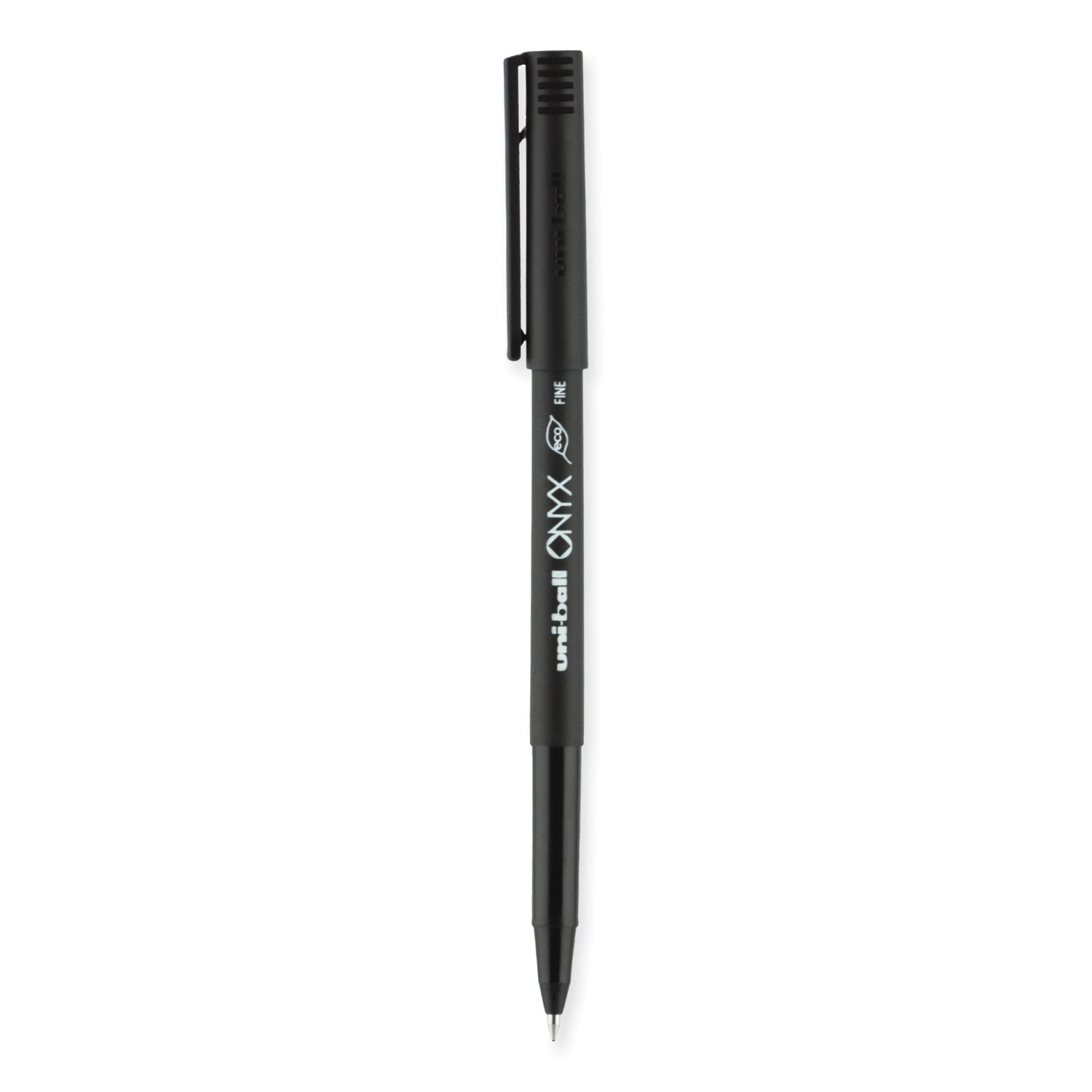 uni-ball ONYX Roller Ball Pen, Stick, Fine 0.7 mm, Black Ink, Black Barrel, 72/Pack (2013567)