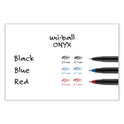 uni-ball ONYX Roller Ball Pen, Stick, Fine 0.7 mm, Black Ink, Black Barrel, 72/Pack (2013567)