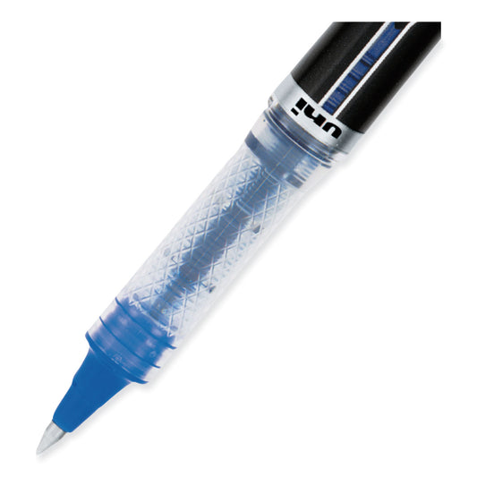 uni-ball VISION ELITE Hybrid Gel Pen, Stick, Extra-Fine 0.5 mm, Blue Ink, Black/Blue/Clear Barrel (69021)