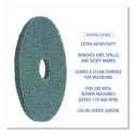 Boardwalk Heavy-Duty Scrubbing Floor Pads, 16" Diameter, Green, 5/Carton (4016GRE)