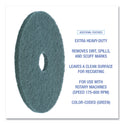 Boardwalk Heavy-Duty Scrubbing Floor Pads, 19" Diameter, Green, 5/Carton (4019GRE)