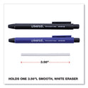 Universal Pen-Style Retractable Eraser, For Pencil Marks, White Eraser, Assorted Barrel Colors, 6/Pack (55106)
