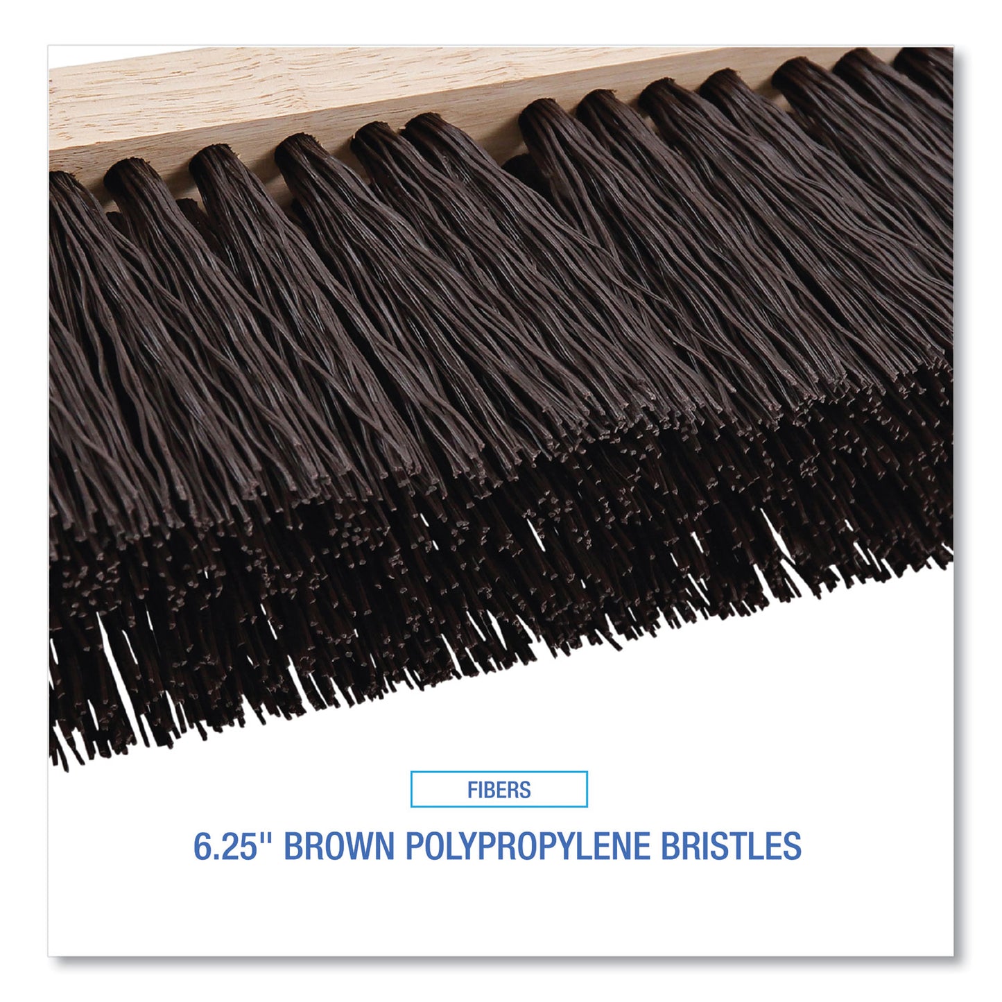 Boardwalk Street Broom Head, 6.25" Brown Polypropylene Bristles, 16" Brush (73160)