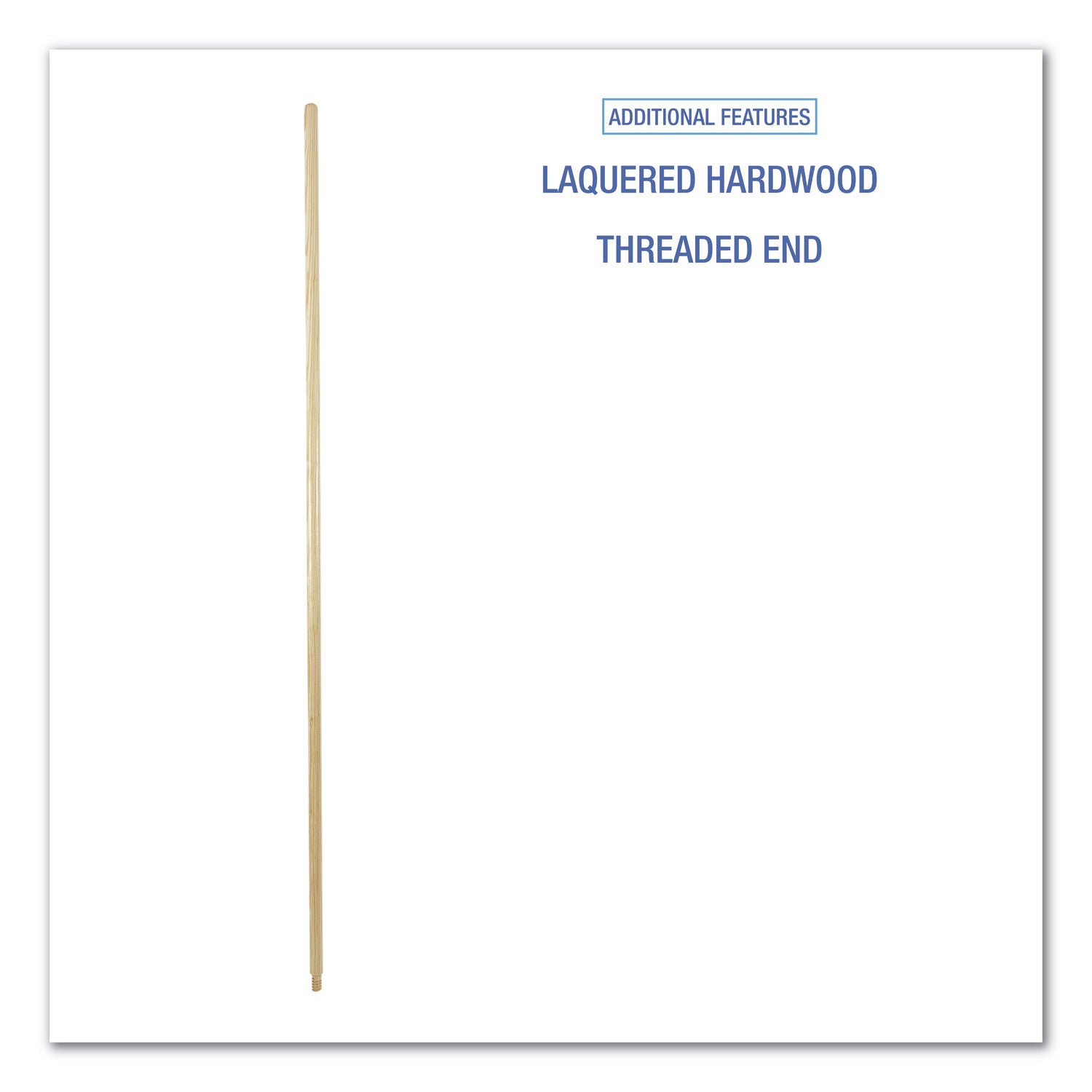 Boardwalk Threaded End Broom Handle, Lacquered Wood, 0.94" dia x 60", Natural (122)