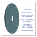 Boardwalk Heavy-Duty Scrubbing Floor Pads, 17" Diameter, Green, 5/Carton (4017GRE)