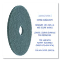 Boardwalk Heavy-Duty Scrubbing Floor Pads, 20" Diameter, Green, 5/Carton (4020GRE)