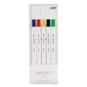 uni-ball EMOTT Porous Point Pen, Stick, Fine 0.4 mm, Assorted Ink Colors, White Barrel, 5/Pack (24828)