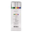 uni-ball EMOTT Porous Point Pen, Stick, Fine 0.4 mm, Assorted Ink Colors, White Barrel, 5/Pack (24828)