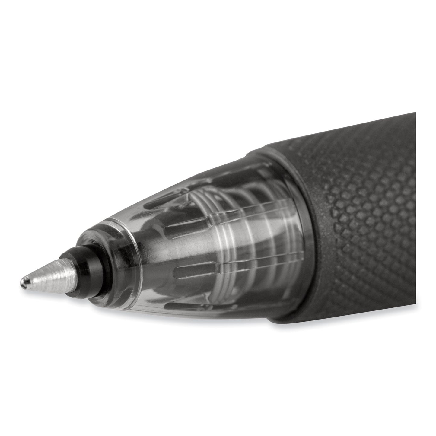 uni-ball Power Tank RT Ballpoint Pen, Retractable, Bold 1 mm, Black Ink, Smoke/Black Barrel, Dozen (42070)