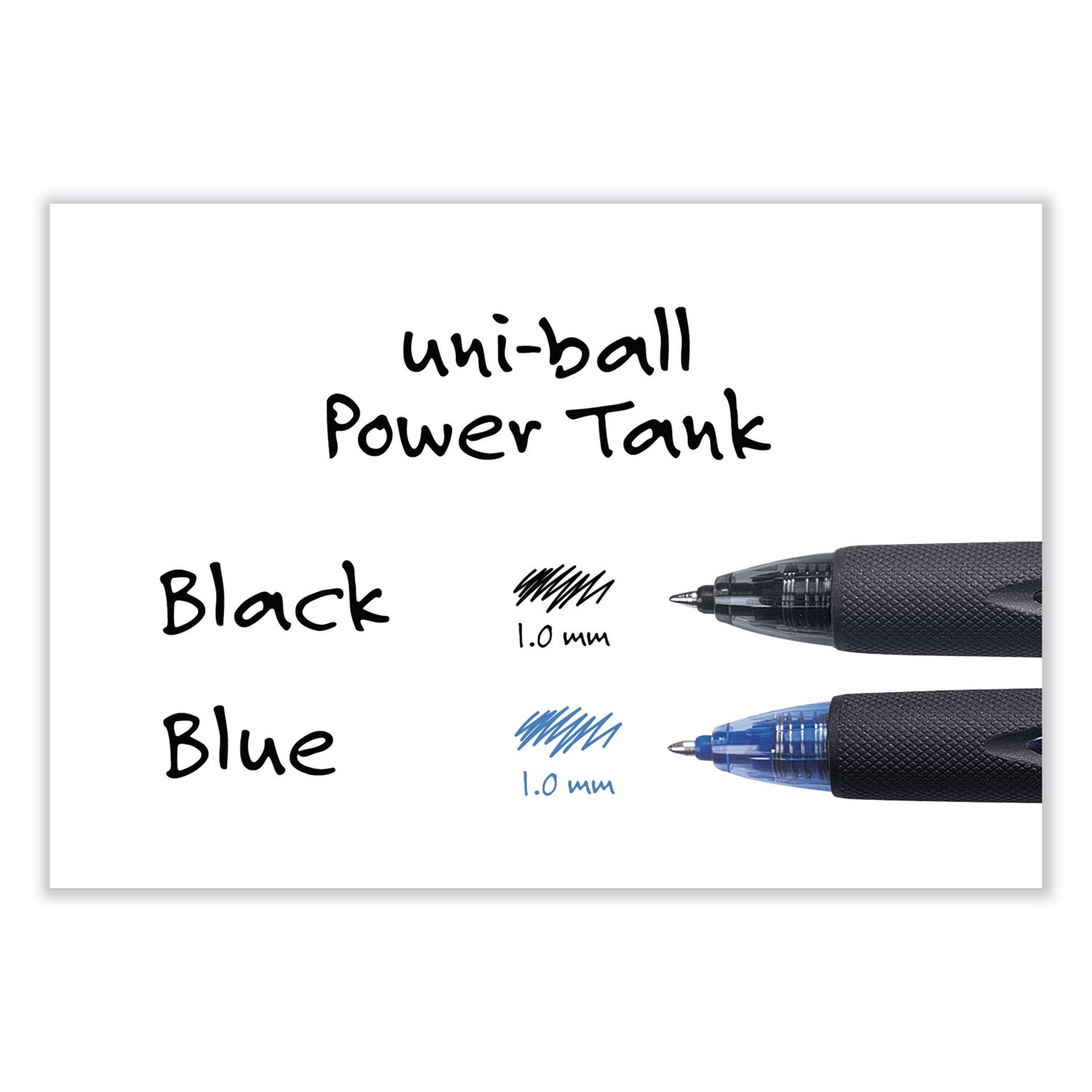 uni-ball Power Tank RT Ballpoint Pen, Retractable, Bold 1 mm, Black Ink, Smoke/Black Barrel, Dozen (42070)