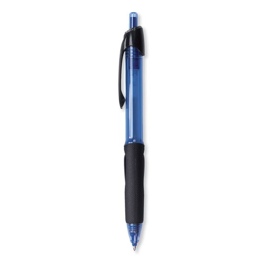 uni-ball Power Tank RT Ballpoint Pen, Retractable, Bold 1 mm, Blue Ink, Translucent Blue/Black Barrel, Dozen (42071)