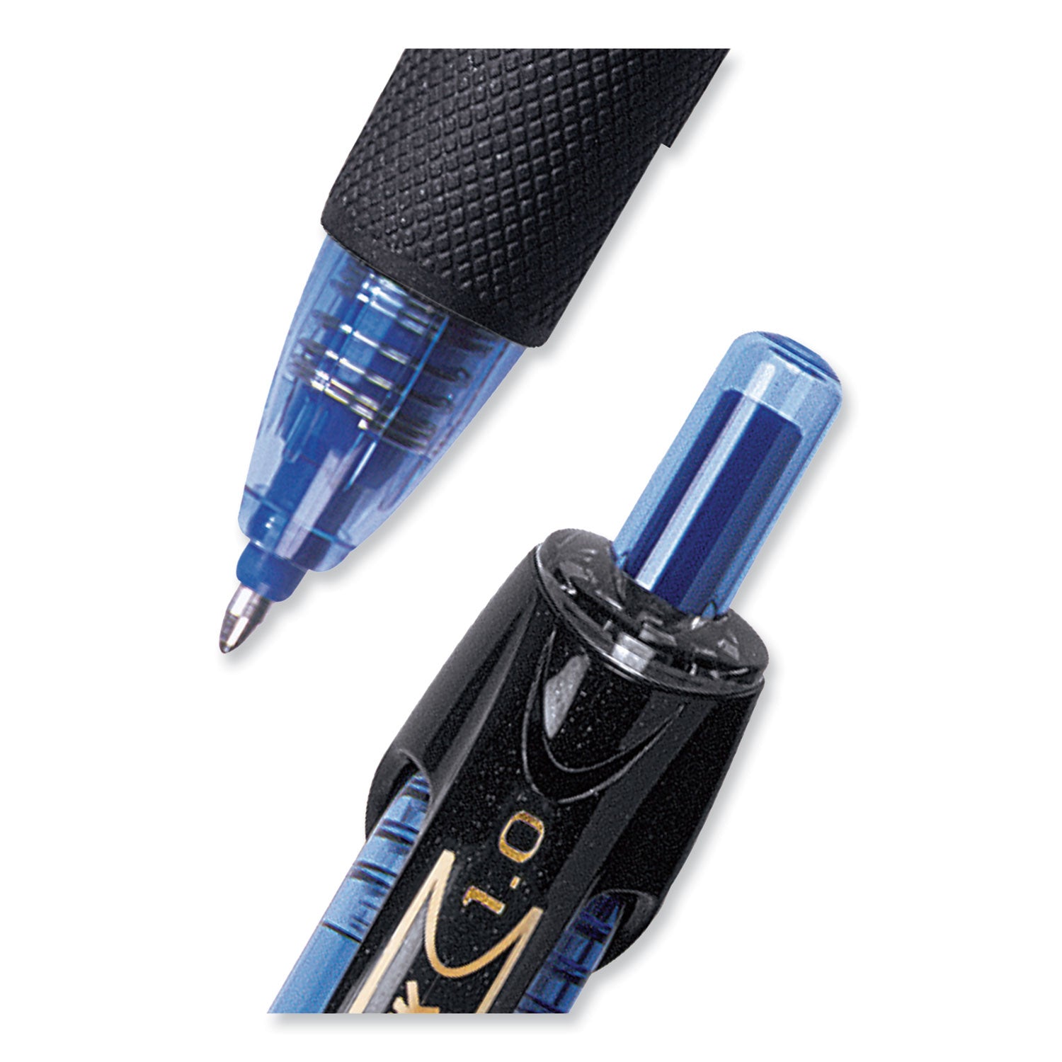 uni-ball Power Tank RT Ballpoint Pen, Retractable, Bold 1 mm, Blue Ink, Translucent Blue/Black Barrel, Dozen (42071)