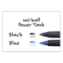 uni-ball Power Tank RT Ballpoint Pen, Retractable, Bold 1 mm, Blue Ink, Translucent Blue/Black Barrel, Dozen (42071)