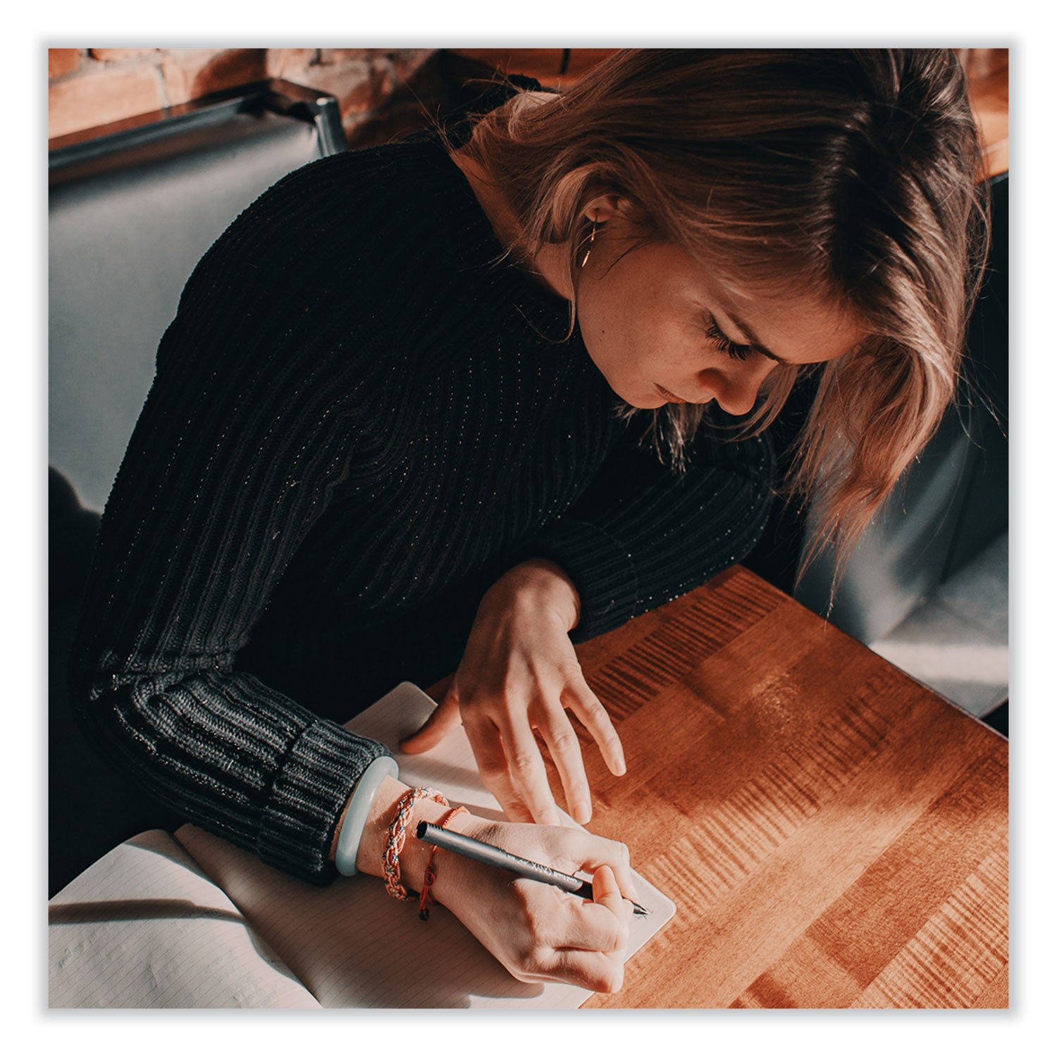 uni-ball ONYX Roller Ball Pen, Stick, Extra-Fine 0.5 mm, Blue Ink, Black/Blue Barrel, Dozen (60041)