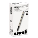 uni-ball Deluxe Roller Ball Pen, Stick, Fine 0.7 mm, Black Ink, Champagne/Black Barrel, Dozen (60052)
