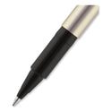 uni-ball Deluxe Roller Ball Pen, Stick, Fine 0.7 mm, Black Ink, Champagne/Black Barrel, Dozen (60052)