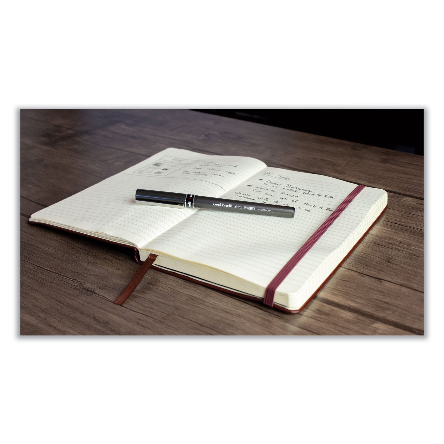 uni-ball Deluxe Roller Ball Pen, Stick, Fine 0.7 mm, Black Ink, Champagne/Black Barrel, Dozen (60052)