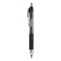 uni-ball Signo 207 Gel Pen, Retractable, Fine 0.5 mm, Blue Ink, Smoke/Black/Blue Barrel, Dozen (61256)