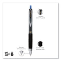 uni-ball Signo 207 Gel Pen, Retractable, Fine 0.5 mm, Blue Ink, Smoke/Black/Blue Barrel, Dozen (61256)