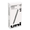 uni-ball VISION Roller Ball Pen, Stick, Fine 0.7 mm, Black Ink, Silver/Black/Clear Barrel, Dozen (60126)