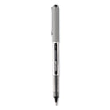 uni-ball VISION Roller Ball Pen, Stick, Fine 0.7 mm, Black Ink, Silver/Black/Clear Barrel, Dozen (60126)