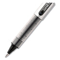 uni-ball VISION Roller Ball Pen, Stick, Fine 0.7 mm, Black Ink, Silver/Black/Clear Barrel, Dozen (60126)