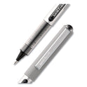 uni-ball VISION Roller Ball Pen, Stick, Fine 0.7 mm, Black Ink, Silver/Black/Clear Barrel, Dozen (60126)