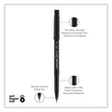 uni-ball ONYX Roller Ball Pen, Stick, Fine 0.7 mm, Blue Ink, Black/Blue Barrel, Dozen (60145)