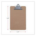 Universal Hardboard Clipboard, 0.75" Clip Capacity, Holds 5 x 8 Sheets, Brown, 3/Pack (05610VP)