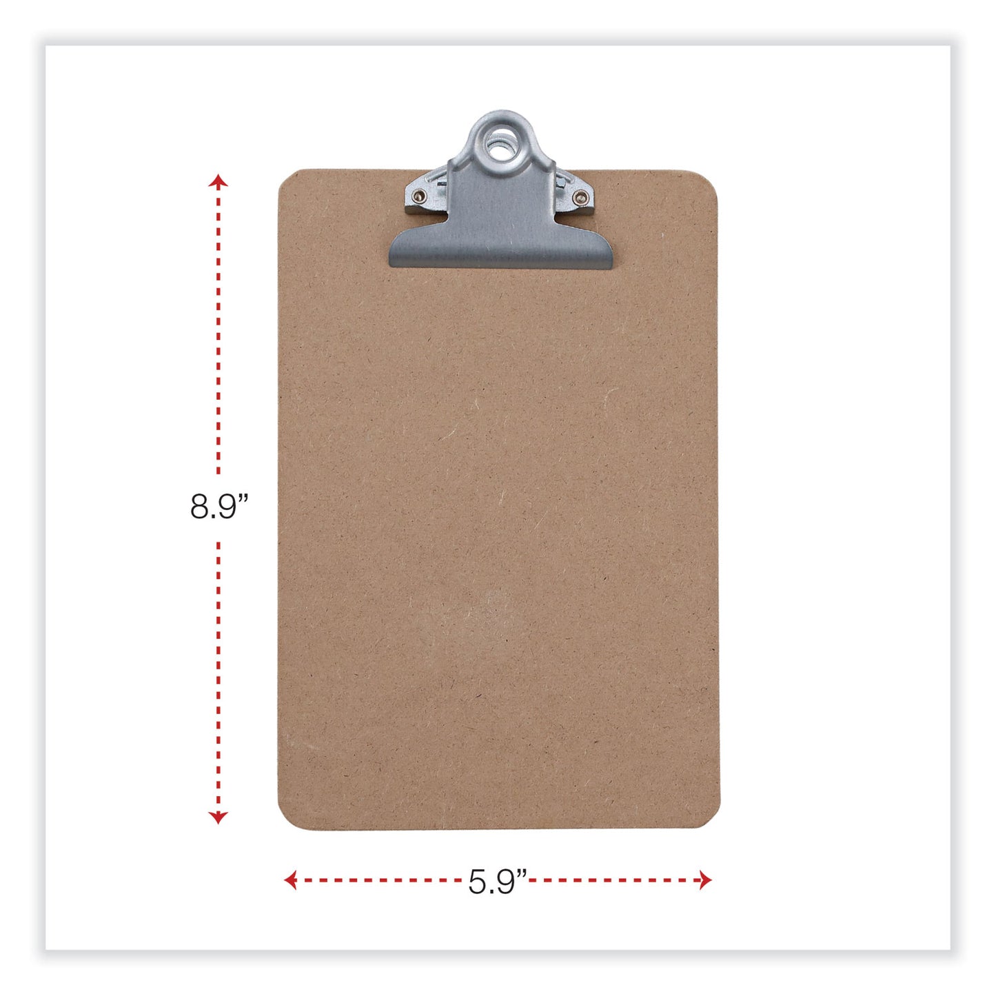 Universal Hardboard Clipboard, 0.75" Clip Capacity, Holds 5 x 8 Sheets, Brown, 3/Pack (05610VP)