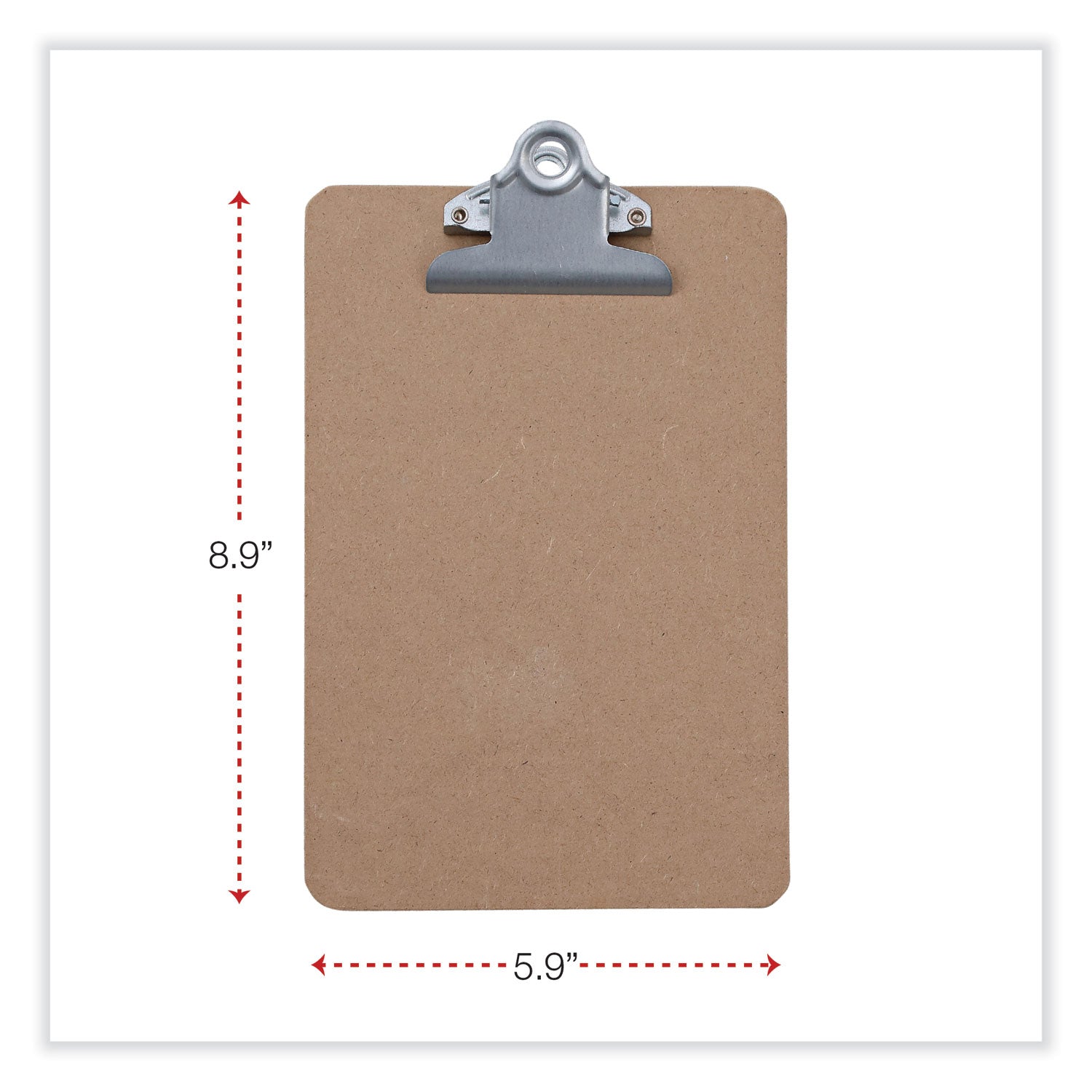 Universal Hardboard Clipboard, 0.75" Clip Capacity, Holds 5 x 8 Sheets, Brown, 3/Pack (05610VP)